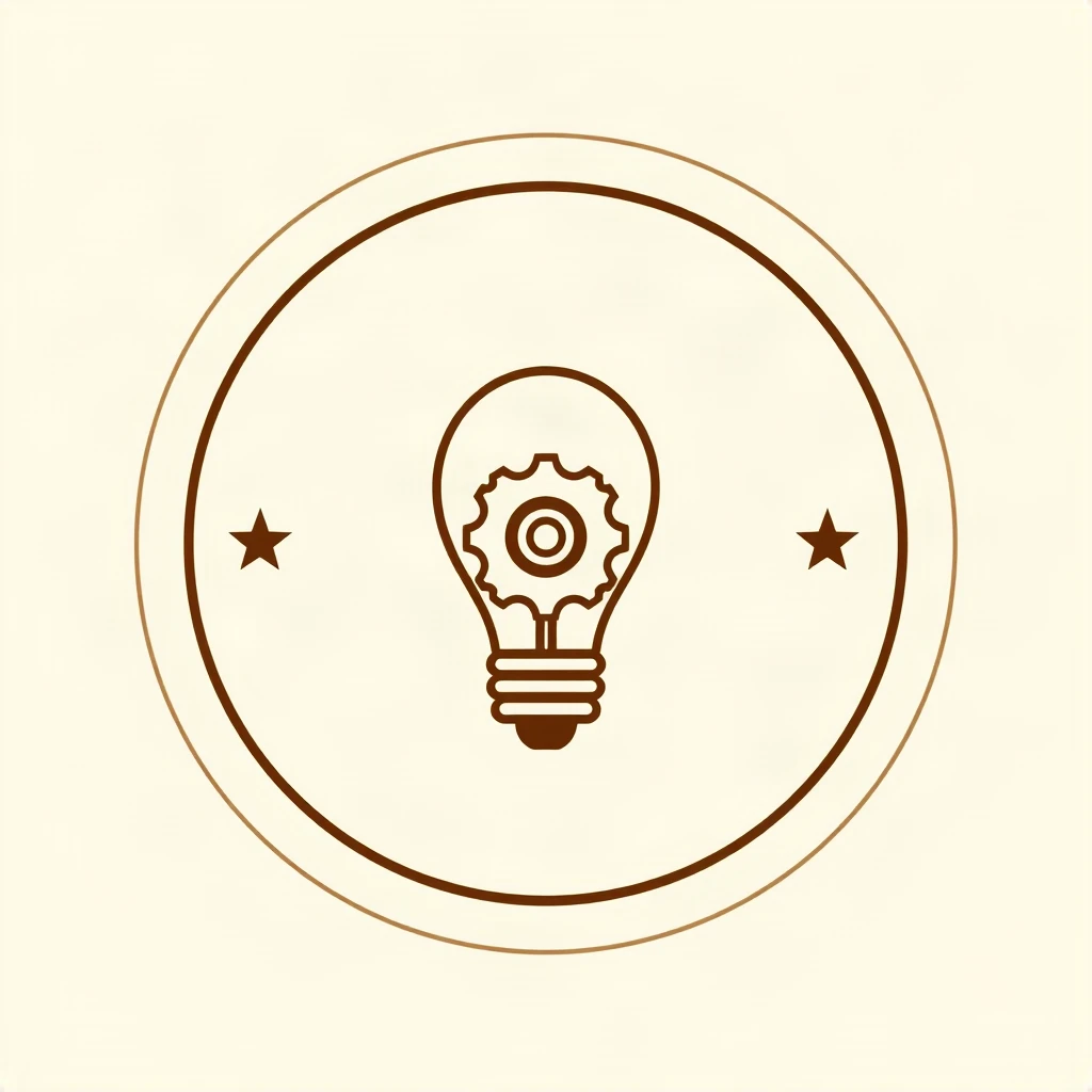 Retro Emblem Gear Bulb Logo