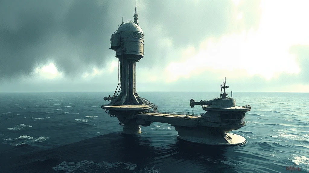 Futuristic Space Elevator Rising From Painterly Sketch