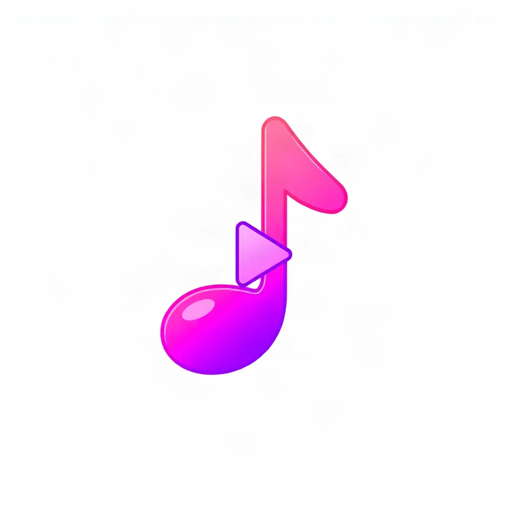 Gradient Modern Music Note Play Logo
