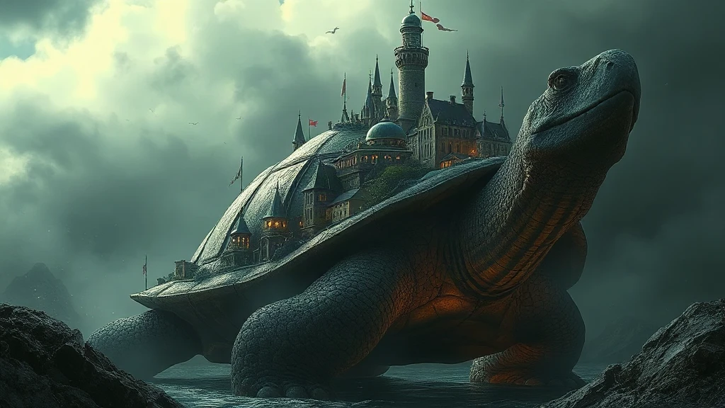 City Built On The Back Matte Painting