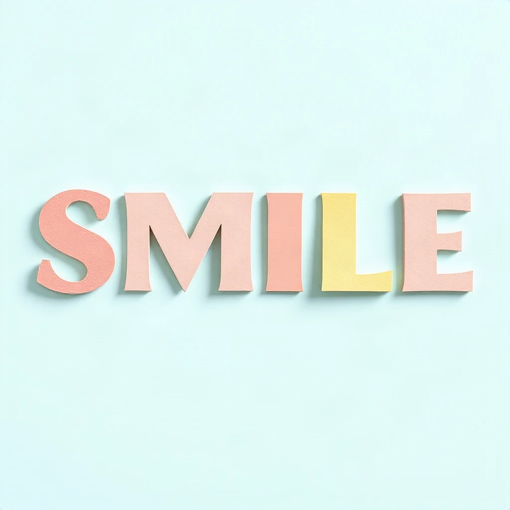 Paper Cut Smile Typography