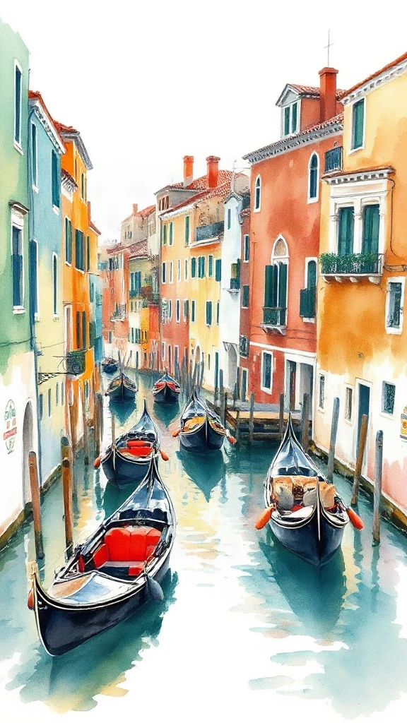 Watercolor Venice Canal