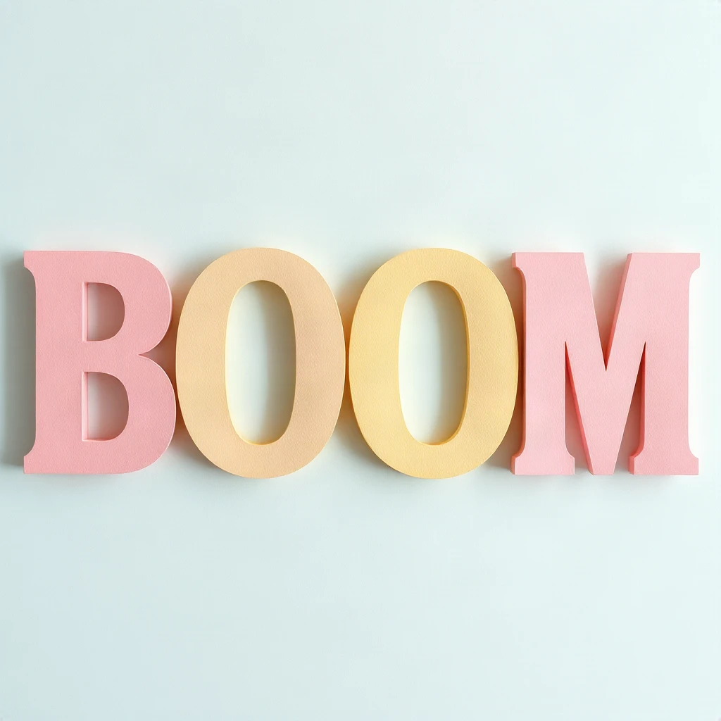 Paper Cut Boom Typography