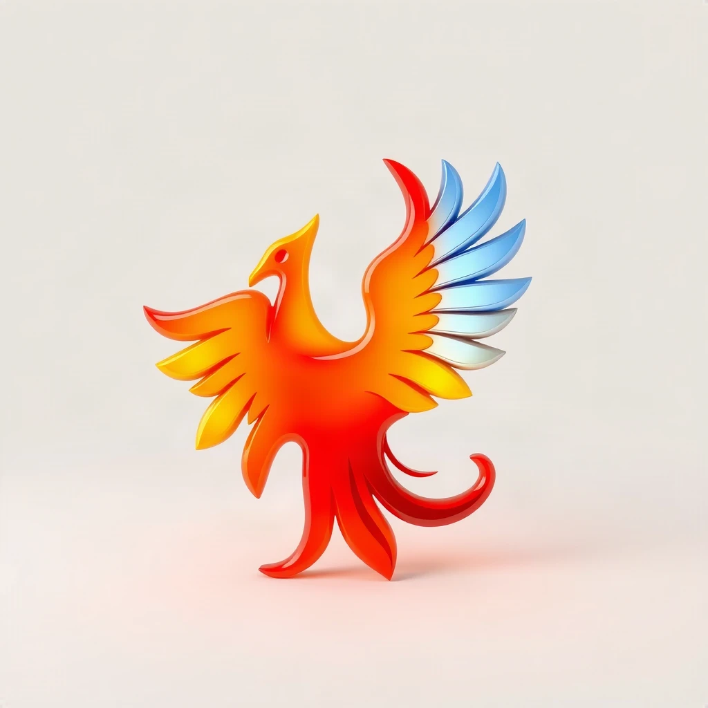 3D Glossy Phoenix Logo