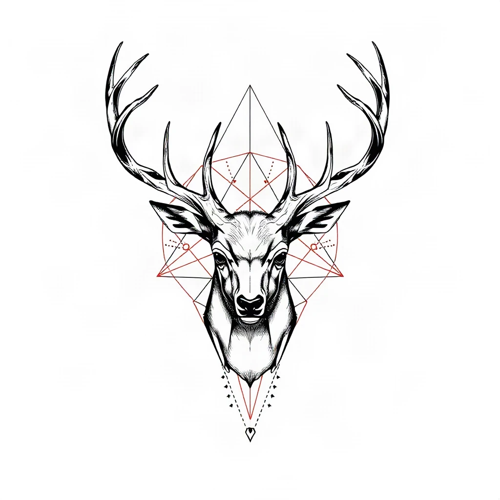 Geometric Deer Tattoo
