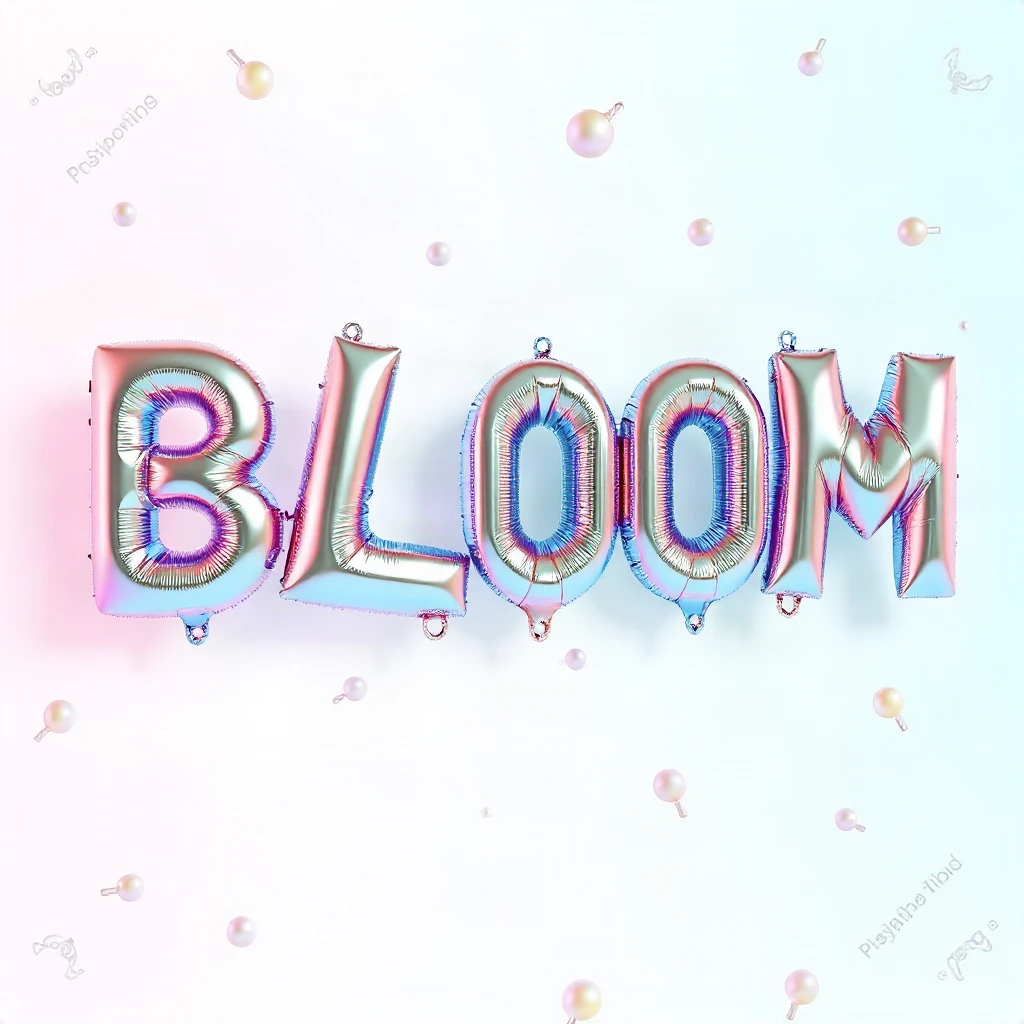 3D Balloon Bloom Typography