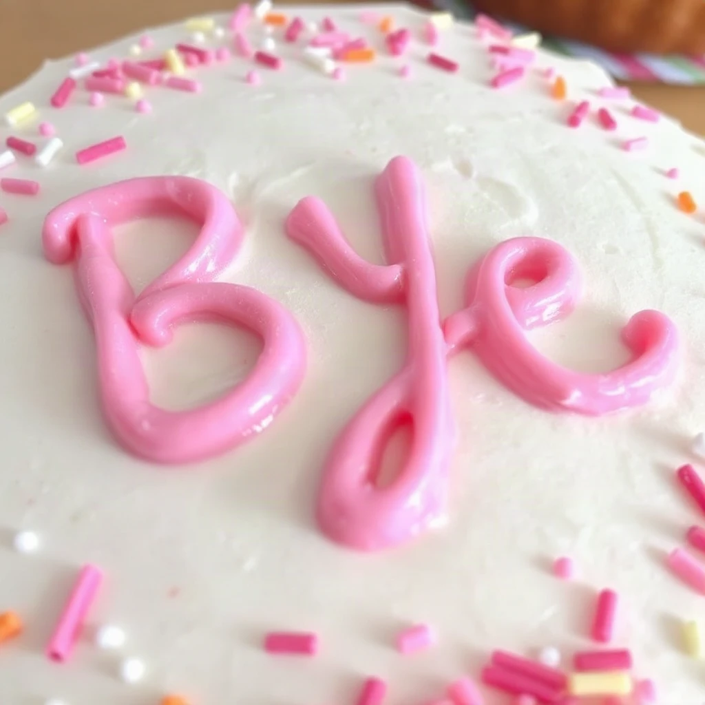 Cake Frosting Bye Typography