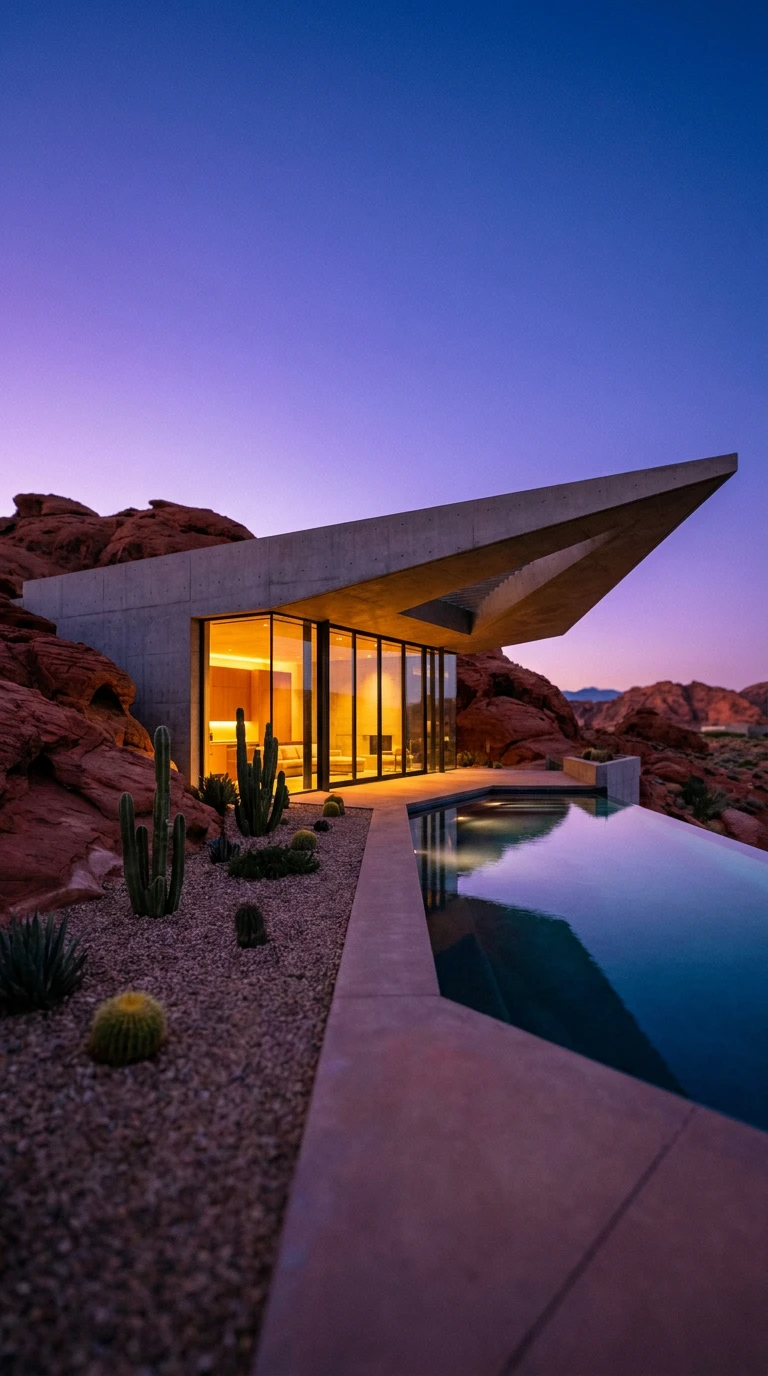 Desert Villa at Dusk