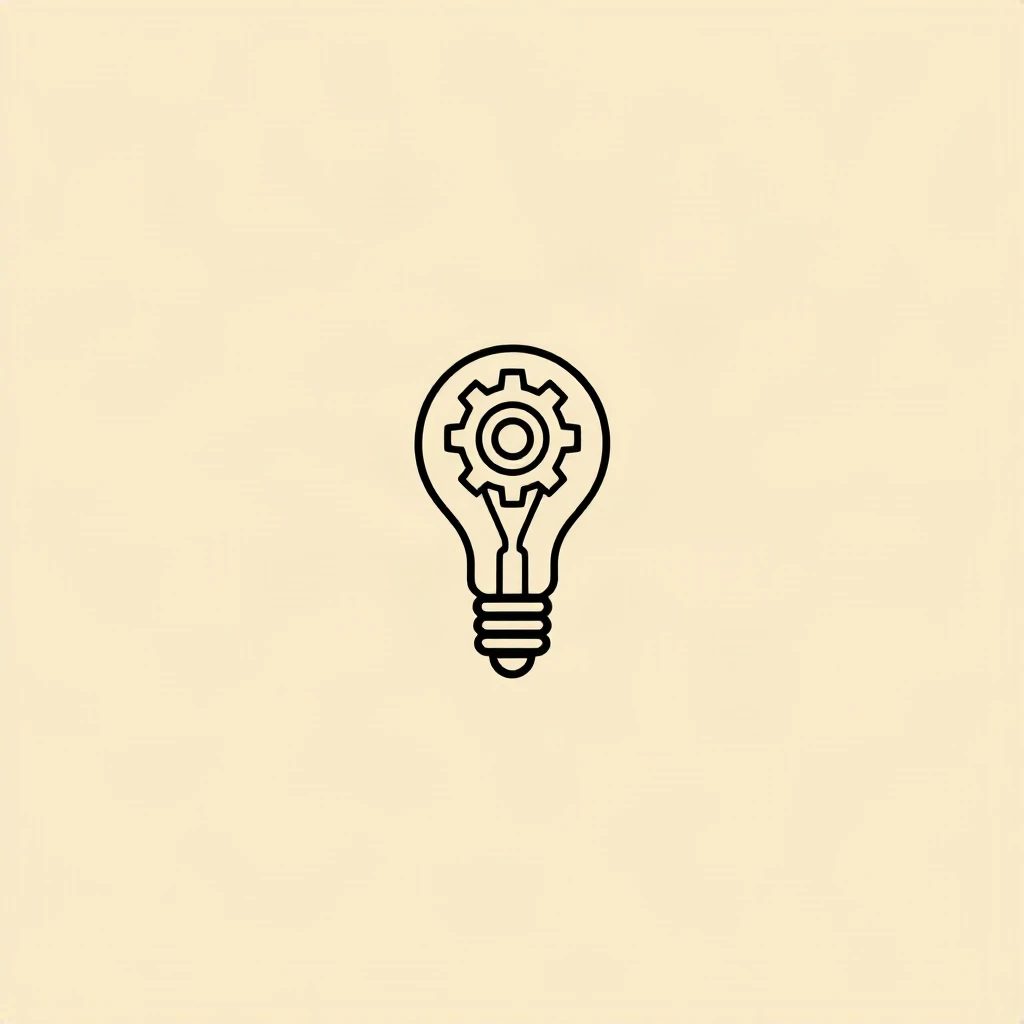 Line Art Gear Bulb Logo