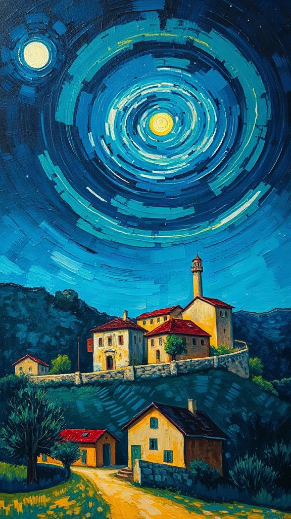 Starry Village Night