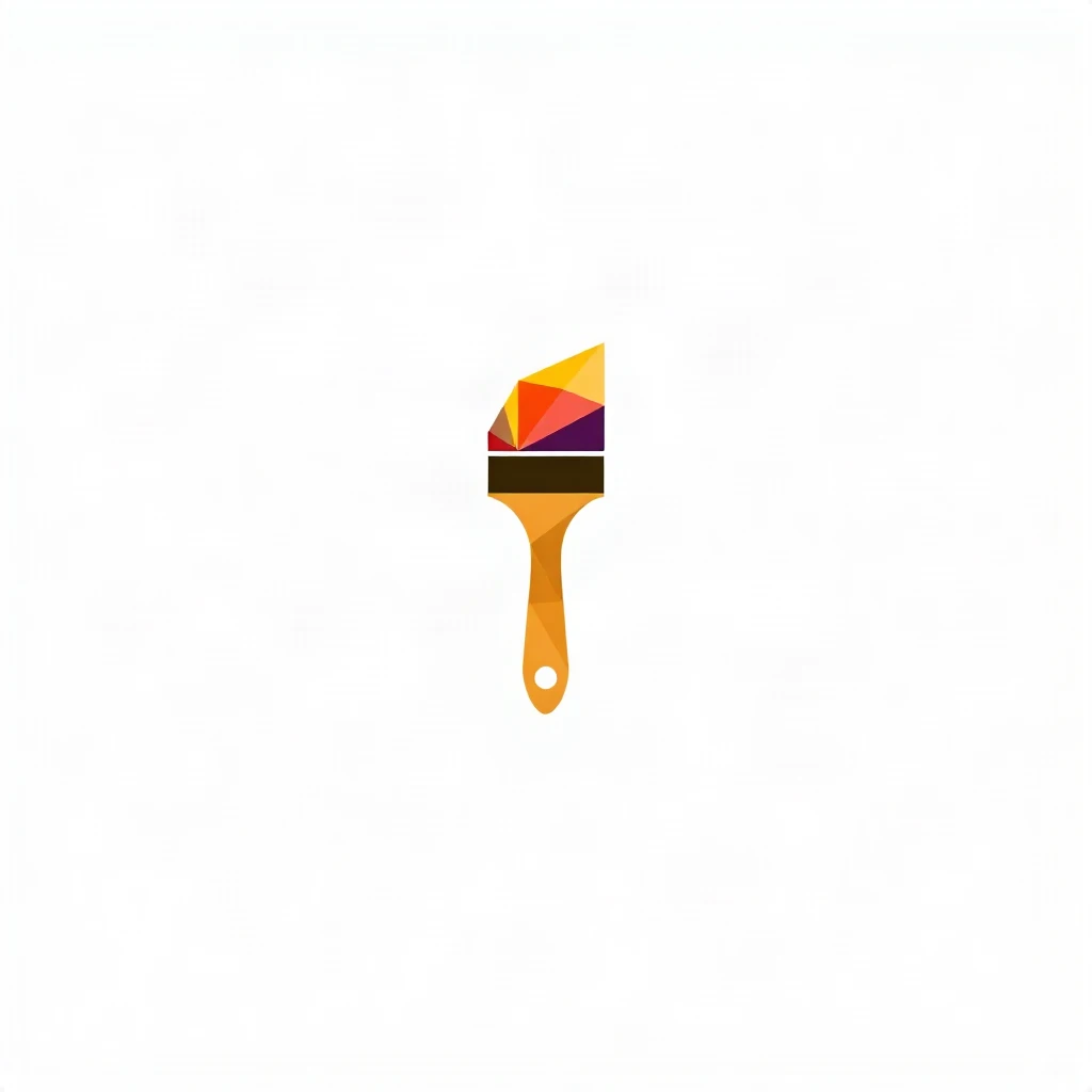 Geometric Low Poly Paint Brush Logo
