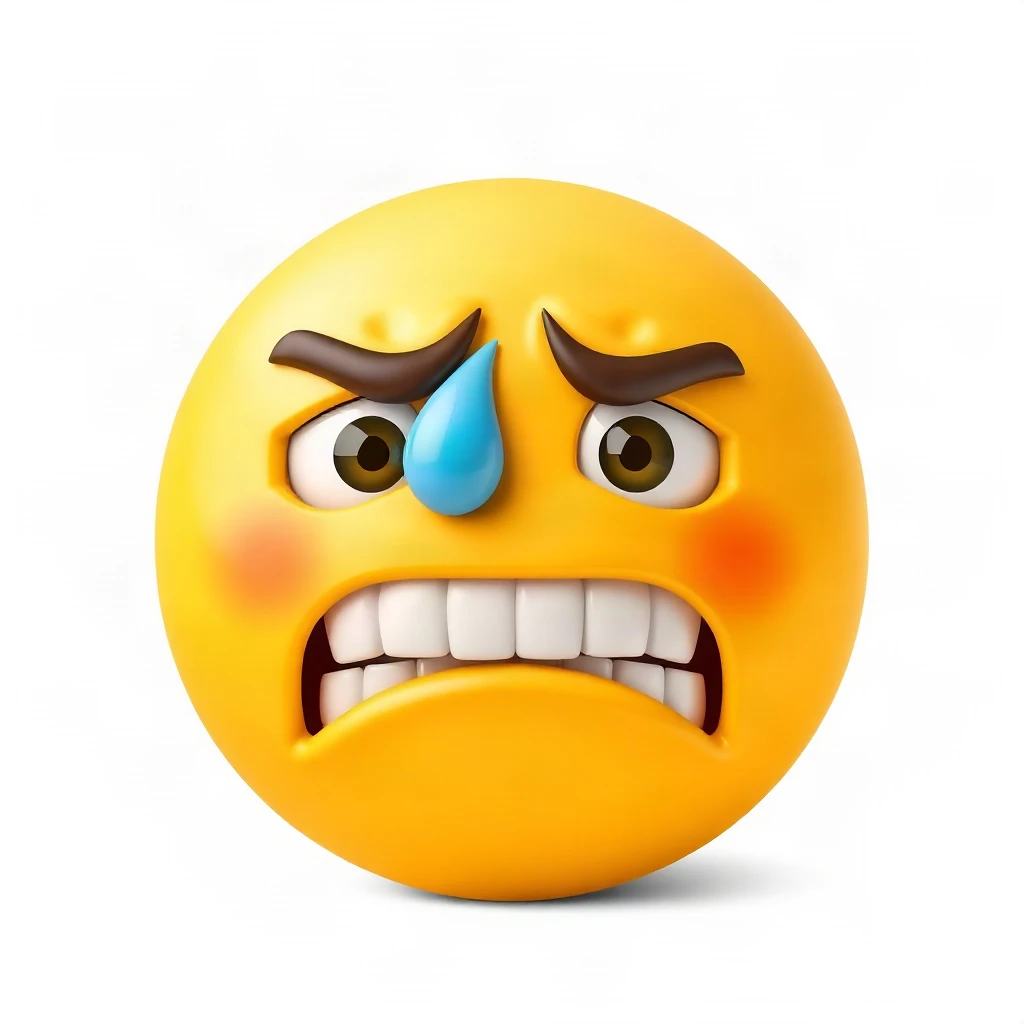 Nervous Sweat Emoji
