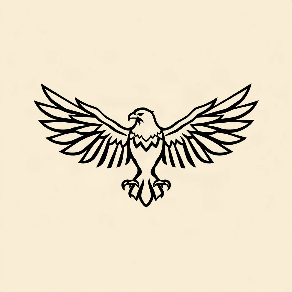 Line Art Eagle Wings Logo