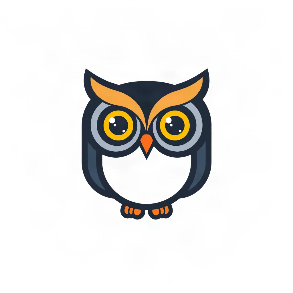Flat Minimal Owl Logo