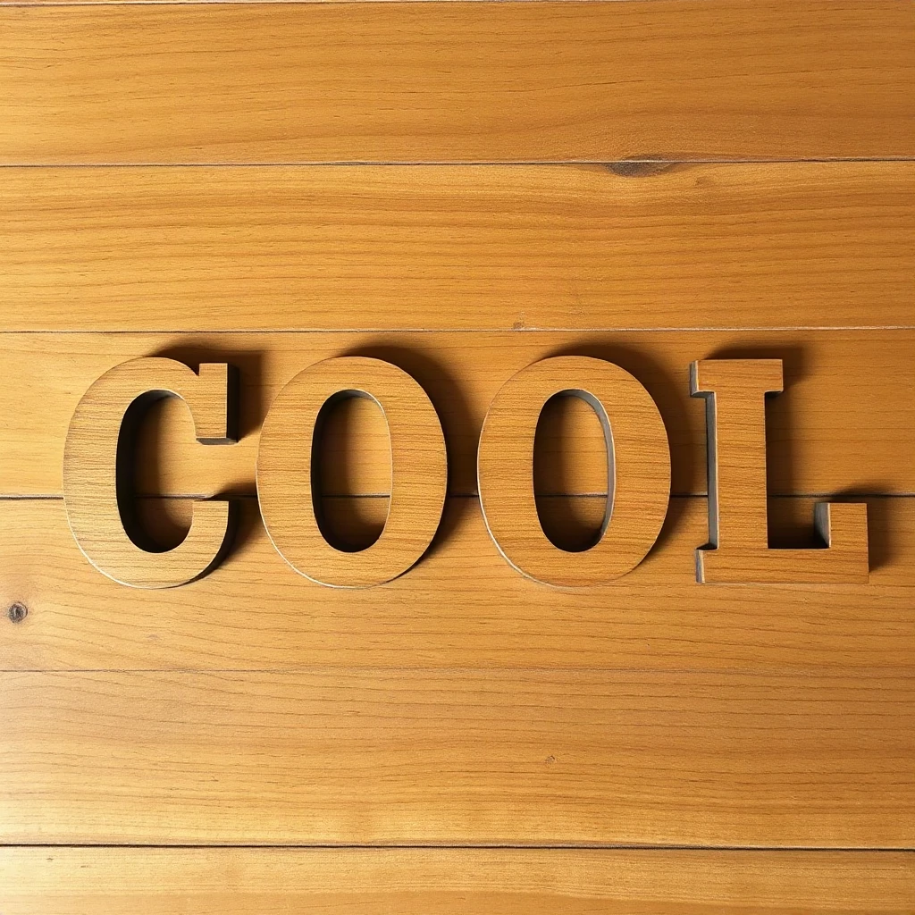 Wooden Carved Cool Typography