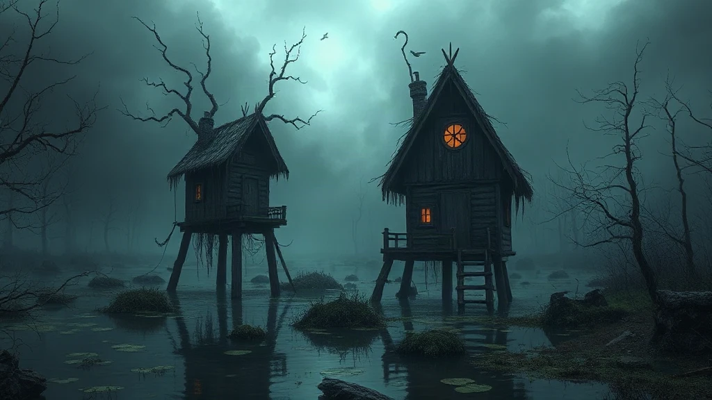 Dark Fantasy Swamp With A Matte Painting