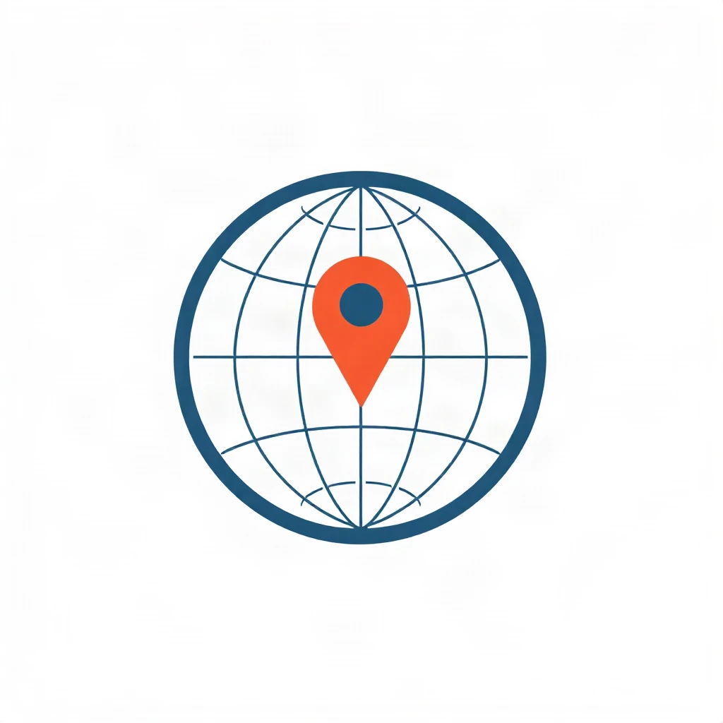 Flat Minimal Globe Pin Logo